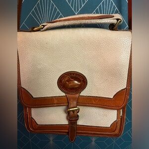 Vintage Dooney  Bourke Beige Pebble Leather Satchel/Crossbody/Shoulder  Handbag